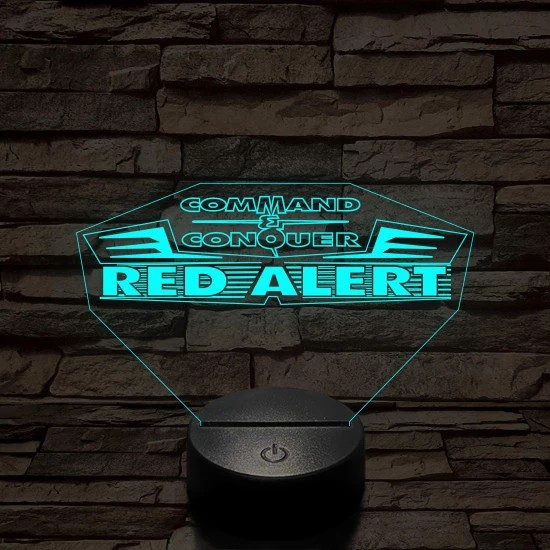 Red Alert logo 7 színű 3D led lámpa