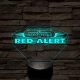Red Alert logo 7 színű 3D led lámpa