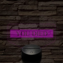 Elden Ring "You Died" 7 színű 3D led lámpa