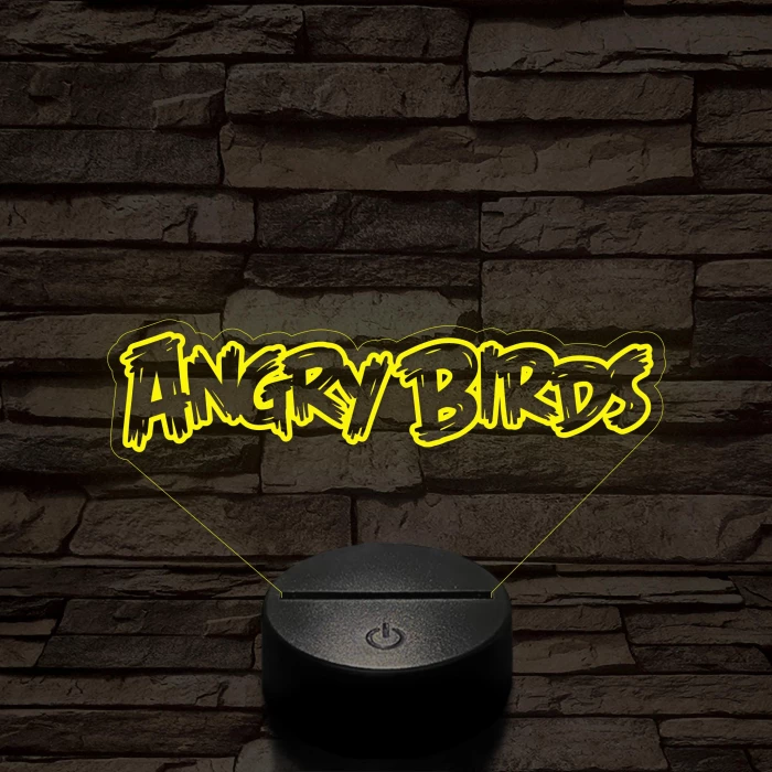 Angry Birds felirat 7 színű 3D led lámpa