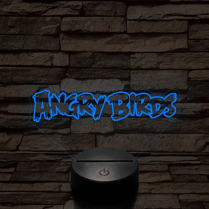 Angry Birds felirat 7 színű 3D led lámpa