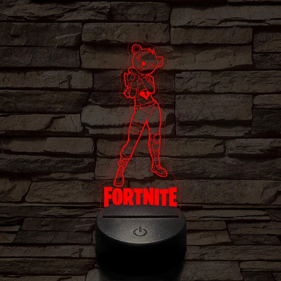 Fortnite Cuddle Team Leader 7 színű 3D led lámpa