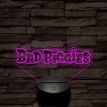 Angry Birds - BadPiggies logo felirat 7 színű 3D led lámpa