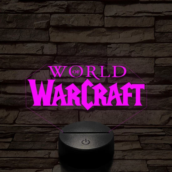 World of Warcraft logo 7 színű 3D led lámpa