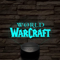 World of Warcraft logo 7 színű 3D led lámpa