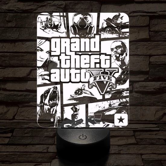 GTA V 7 színű 3D led lámpa