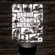 GTA V 7 színű 3D led lámpa