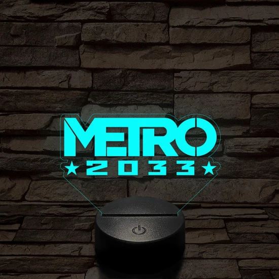 METRO 2033 logo 7 színű 3D led lámpa