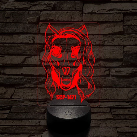 SCP-1471 Skull dog 7 színű 3D led lámpa
