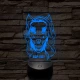SCP-1471 Skull dog 7 színű 3D led lámpa