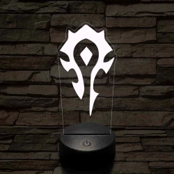 World of Warcraft Ork Horda jel 7 színű 3D led lámpa