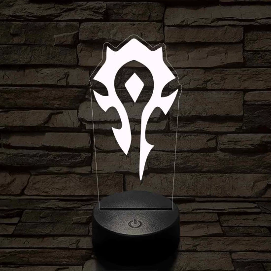 World of Warcraft Ork Horda jel 7 színű 3D led lámpa