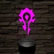 World of Warcraft Ork Horda jel 7 színű 3D led lámpa