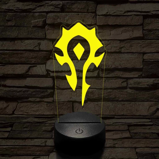 World of Warcraft Ork Horda jel 7 színű 3D led lámpa