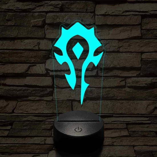 World of Warcraft Ork Horda jel 7 színű 3D led lámpa