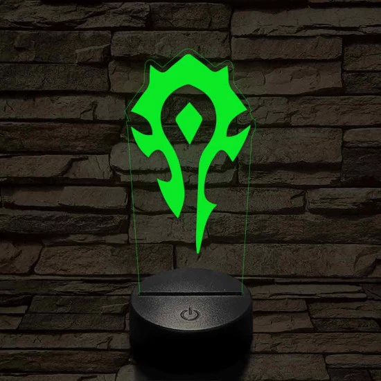 World of Warcraft Ork Horda jel 7 színű 3D led lámpa