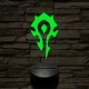 World of Warcraft Ork Horda jel 7 színű 3D led lámpa