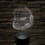Warhammer sisak 7 színű 3D led lámpa