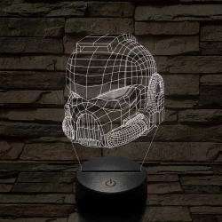 Warhammer sisak 7 színű 3D led lámpa