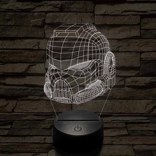 Warhammer sisak 7 színű 3D led lámpa