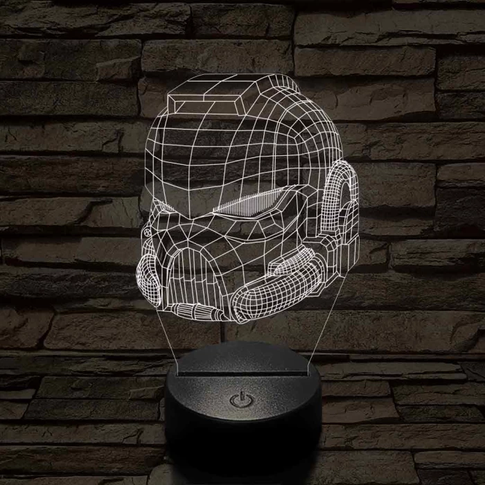 Warhammer sisak 7 színű 3D led lámpa