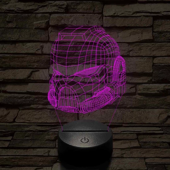 Warhammer sisak 7 színű 3D led lámpa