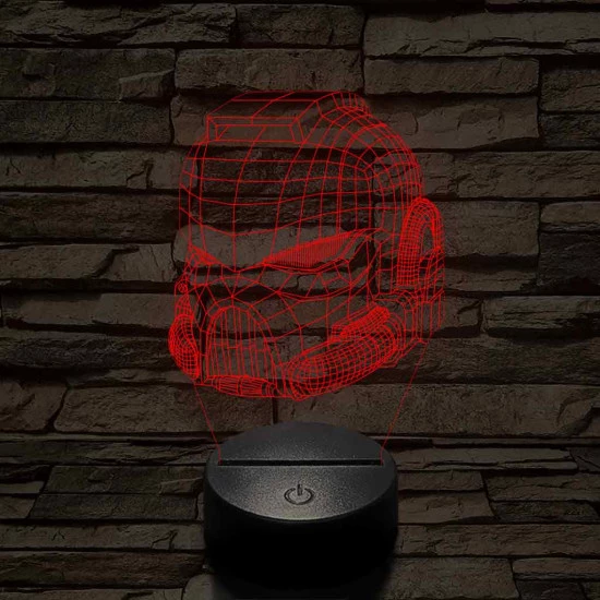 Warhammer sisak 7 színű 3D led lámpa