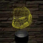 Warhammer sisak 7 színű 3D led lámpa