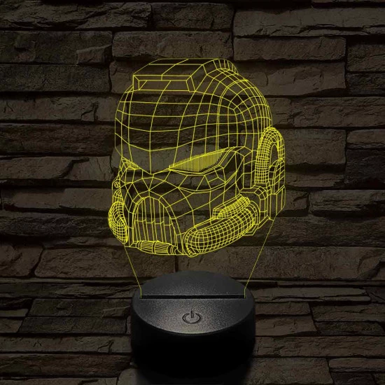 Warhammer sisak 7 színű 3D led lámpa