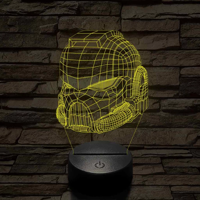 Warhammer sisak 7 színű 3D led lámpa