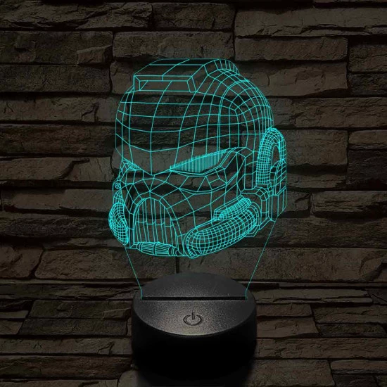 Warhammer sisak 7 színű 3D led lámpa