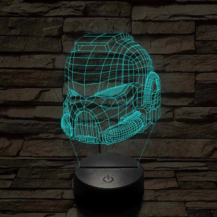 Warhammer sisak 7 színű 3D led lámpa