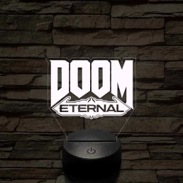 DOOM logo 7 színű 3D led lámpa