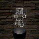 Minecraft zombi 7 színű 3D led lámpa