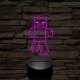 Minecraft zombi 7 színű 3D led lámpa
