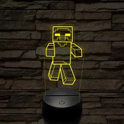 Minecraft zombi 7 színű 3D led lámpa
