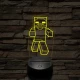 Minecraft zombi 7 színű 3D led lámpa