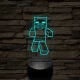 Minecraft zombi 7 színű 3D led lámpa