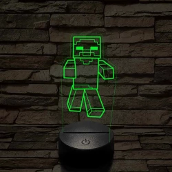 Minecraft zombi 7 színű 3D led lámpa