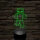 Minecraft zombi 7 színű 3D led lámpa