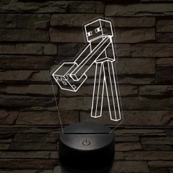 Minecraft Enderman 7 színű 3D led lámpa
