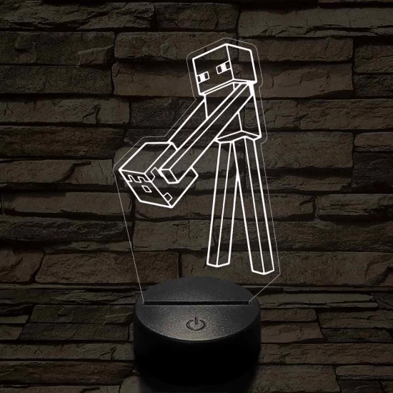 Minecraft Enderman 7 színű 3D led lámpa