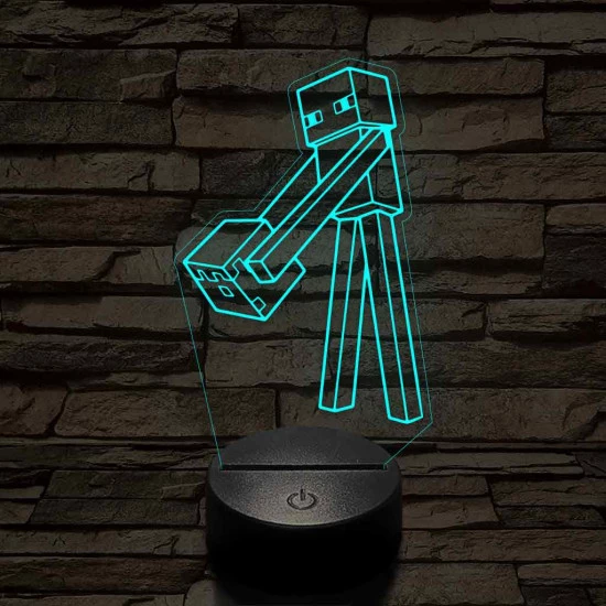 Minecraft Enderman 7 színű 3D led lámpa