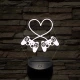 Gaming love 7 színű 3D led lámpa