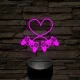 Gaming love 7 színű 3D led lámpa