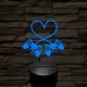 Gaming love 7 színű 3D led lámpa