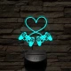 Gaming love 7 színű 3D led lámpa