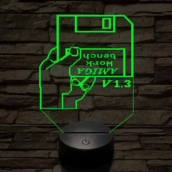 Amiga lemez 7 színű 3D led lámpa