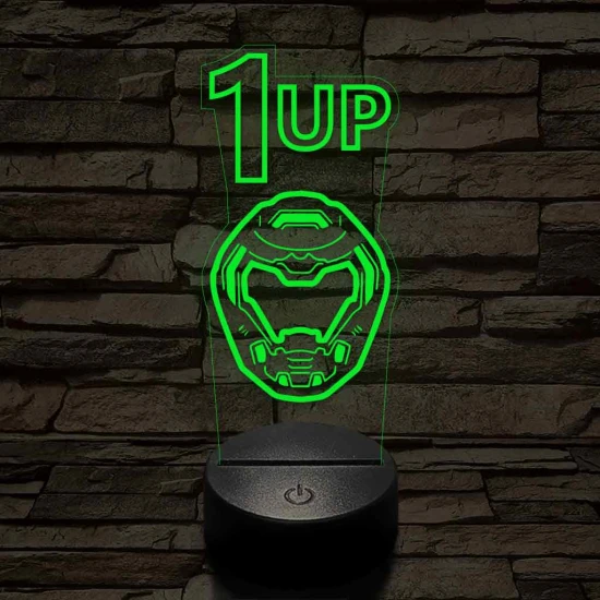 DOOM level up 7 színű 3D led lámpa - 3dlampa.hu webáruház