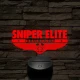 Sniper Elite logo 7 színű 3D led lámpa